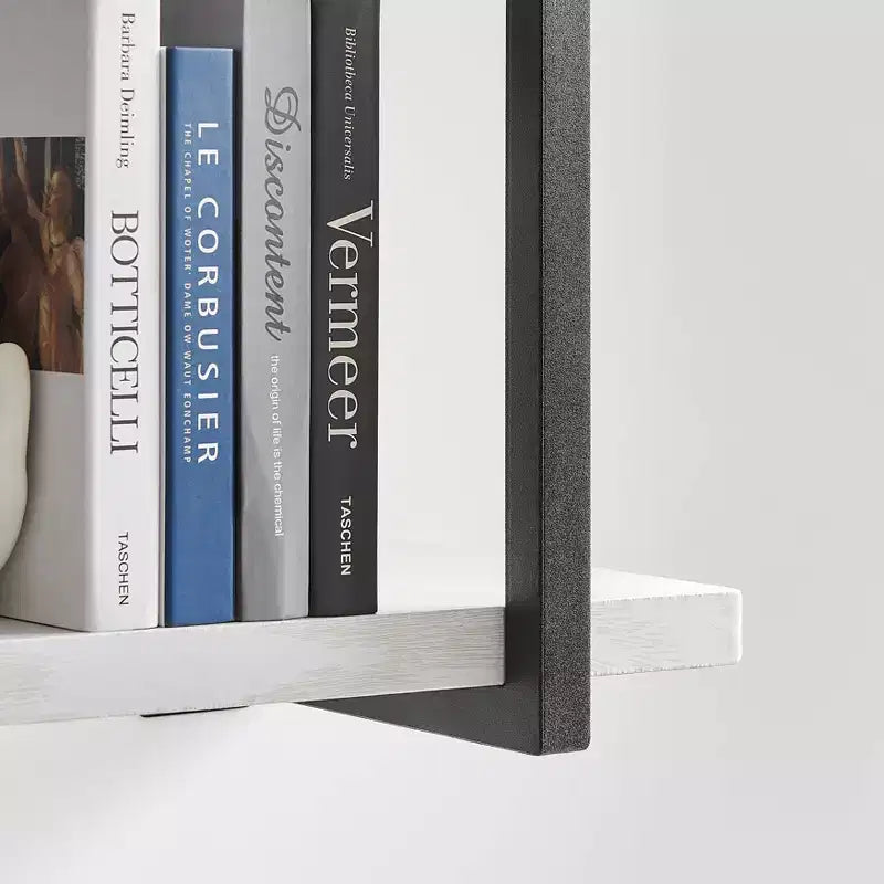 31.5" x 22.5" Modern 2 Tier Hanging Bracket Wall Shelve White Birch - Danya B.: Chic Storage, Metal MDF