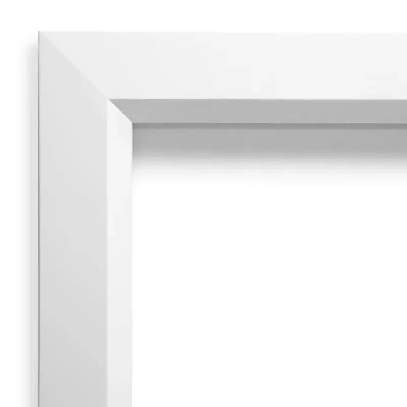22" x 28" Non-Beveled Blanco White Wood Wall Mirror - Amanti Art: Modern Rectangular Decor, Includes Mounting Hardware