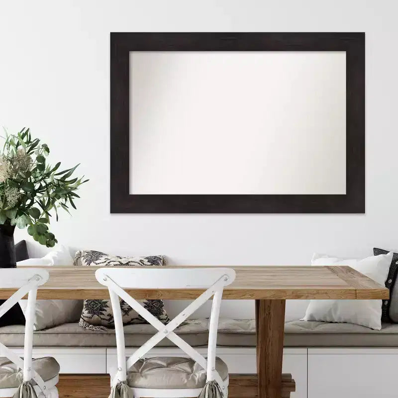 42" x 30" Non-Beveled Espresso Wall Mirror: Modern, Framed, Rectangle - Amanti Art