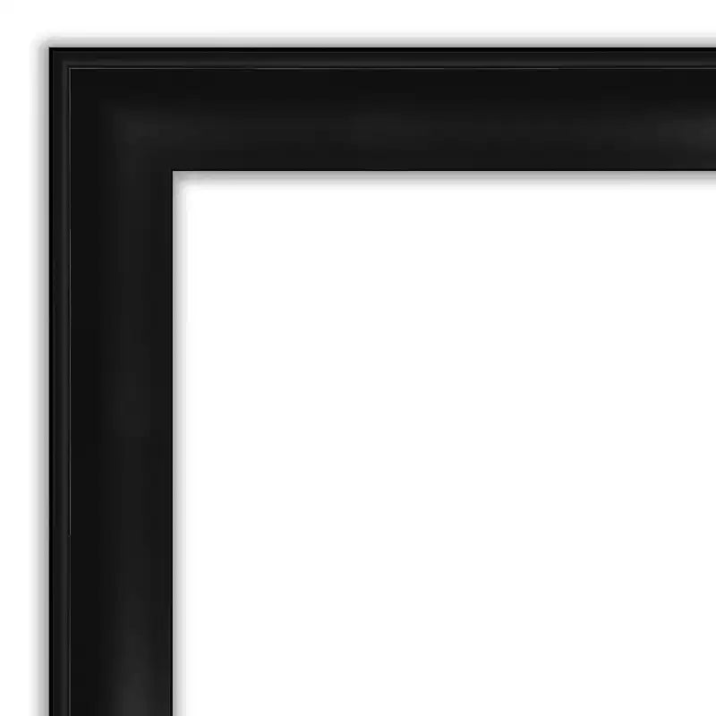40"x28" Non-Beveled Grand Black Narrow Wall Mirror - Amanti Art: Modern Rectangle, Polystyrene Frame