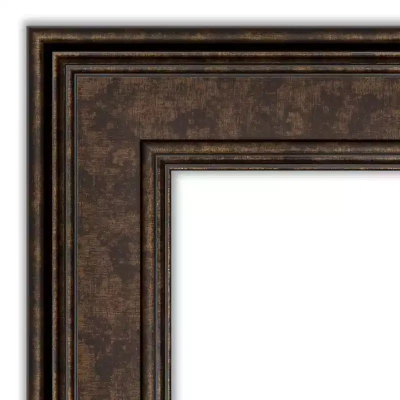 44" x 33" Non-Beveled Ridge Bronze Bathroom Wall Mirror - Amanti Art