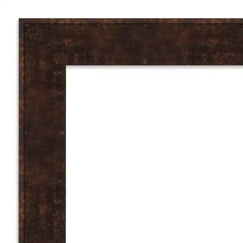 32" x 26" Non-Beveled William Mottled Bronze Narrow Wall Mirror - Amanti Art