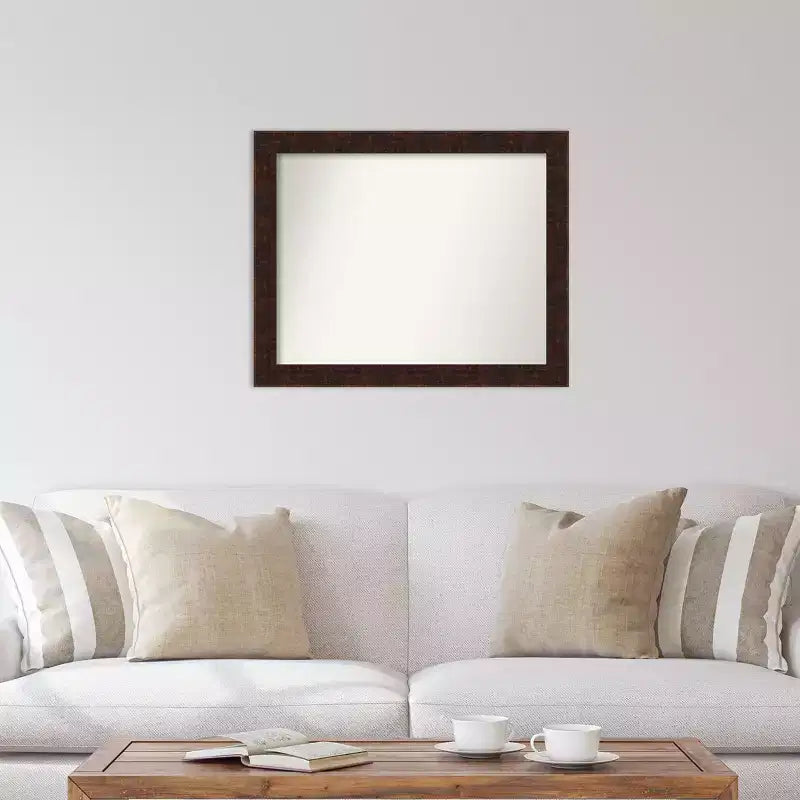 32" x 26" Non-Beveled William Mottled Bronze Narrow Wall Mirror - Amanti Art