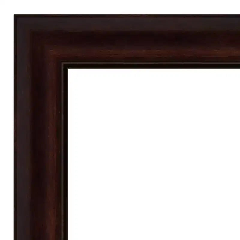 41" x 29" Non-Beveled Bathroom Wall Mirror Coffee Bean Brown - Amanti Art: Includes Mounting Hardware