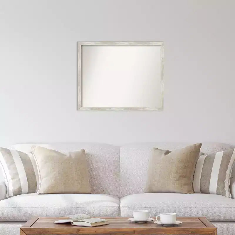 30" x 24" Non-Beveled Crackled Metallic Narrow Wall Mirror - Amanti Art: Rectangle, Polystyrene Frame, Includes Mount Hardware