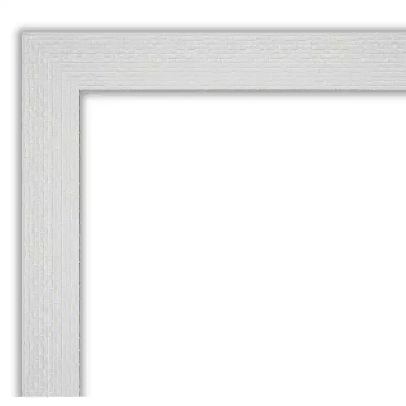 19" x 53" Non-Beveled Mosaic White Full Length Mirror - Amanti Art