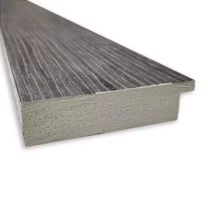34"x28" Non-Beveled Pinstripe Plank Gray Bathroom Wall Mirror - Amanti Art: Modern Rectangle, Wall Mount