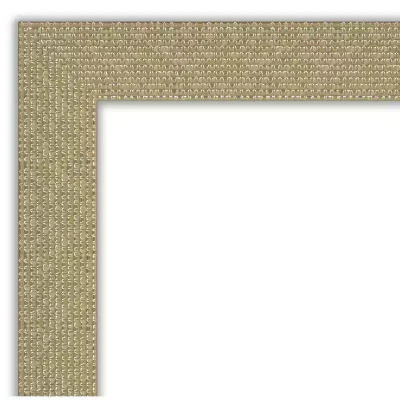 42" x 31" Non-Beveled Mosaic Bathroom Wall Mirror Gold - Amanti Art: Polystyrene Frame, Wall Mount