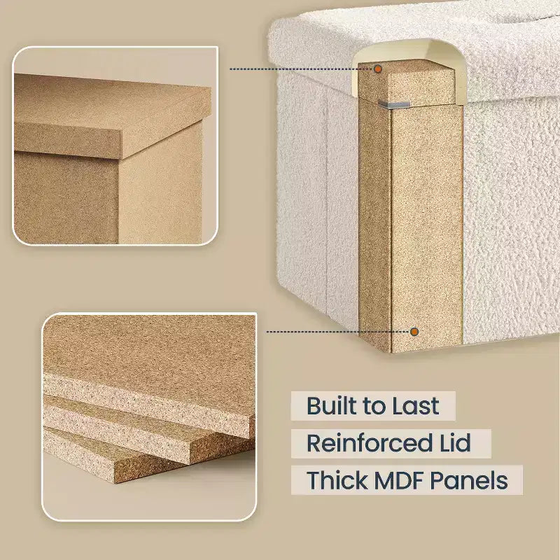 Pouf pliant avec rangement caché, repose-pieds carré de 38 cm, capacité de charge de 300 kg
