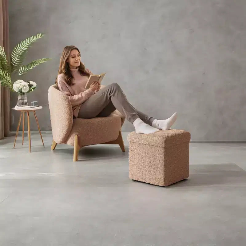 Pouf pliant avec rangement caché, repose-pieds carré de 38 cm, capacité de charge de 300 kg