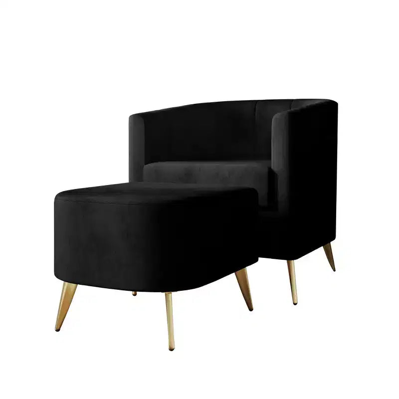 Fauteuil d'appoint avec tabouret
