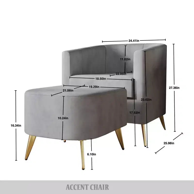 Fauteuil d'appoint avec tabouret