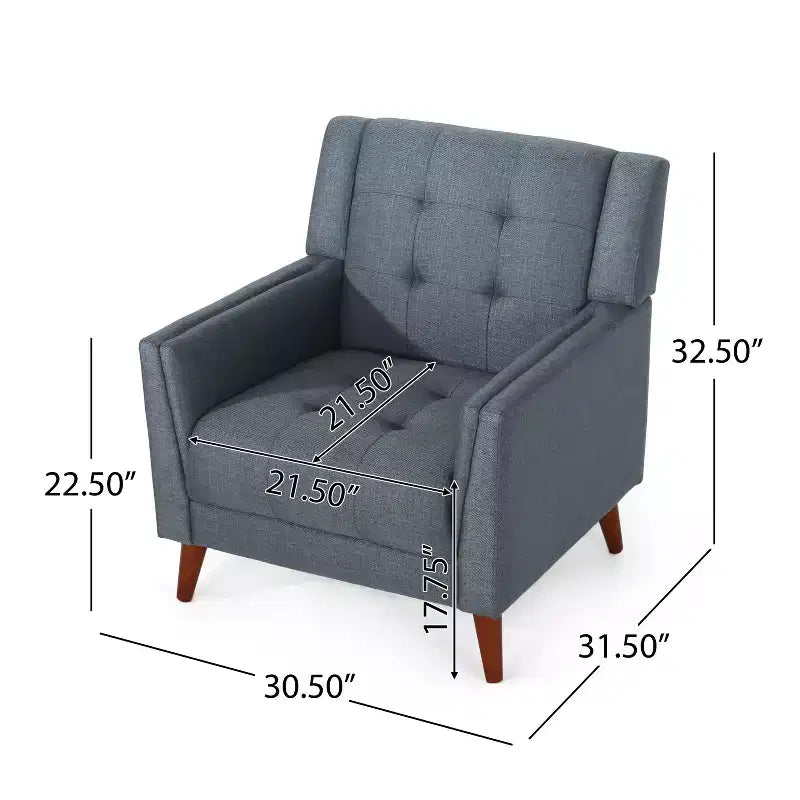 Fauteuil club capitonné style moderne du milieu du siècle