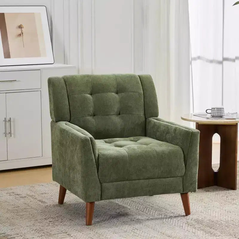 Fauteuil club capitonné style moderne du milieu du siècle