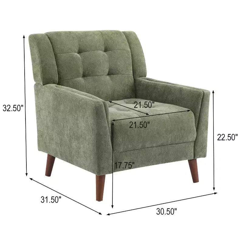 Fauteuil club capitonné style moderne du milieu du siècle