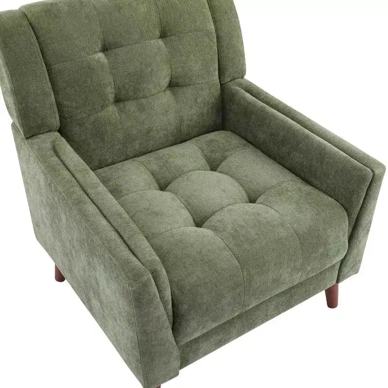 Fauteuil club capitonné style moderne du milieu du siècle
