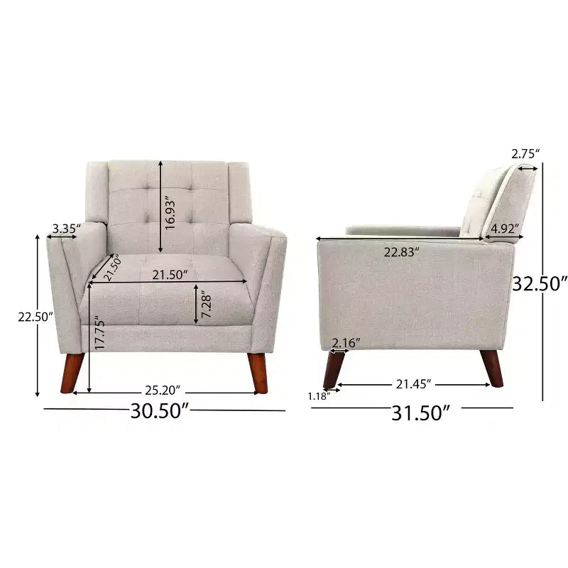 Fauteuil club capitonné style moderne du milieu du siècle