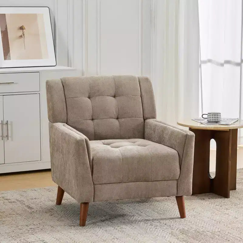Fauteuil club capitonné style moderne du milieu du siècle