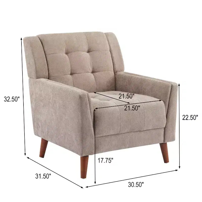 Fauteuil club capitonné style moderne du milieu du siècle
