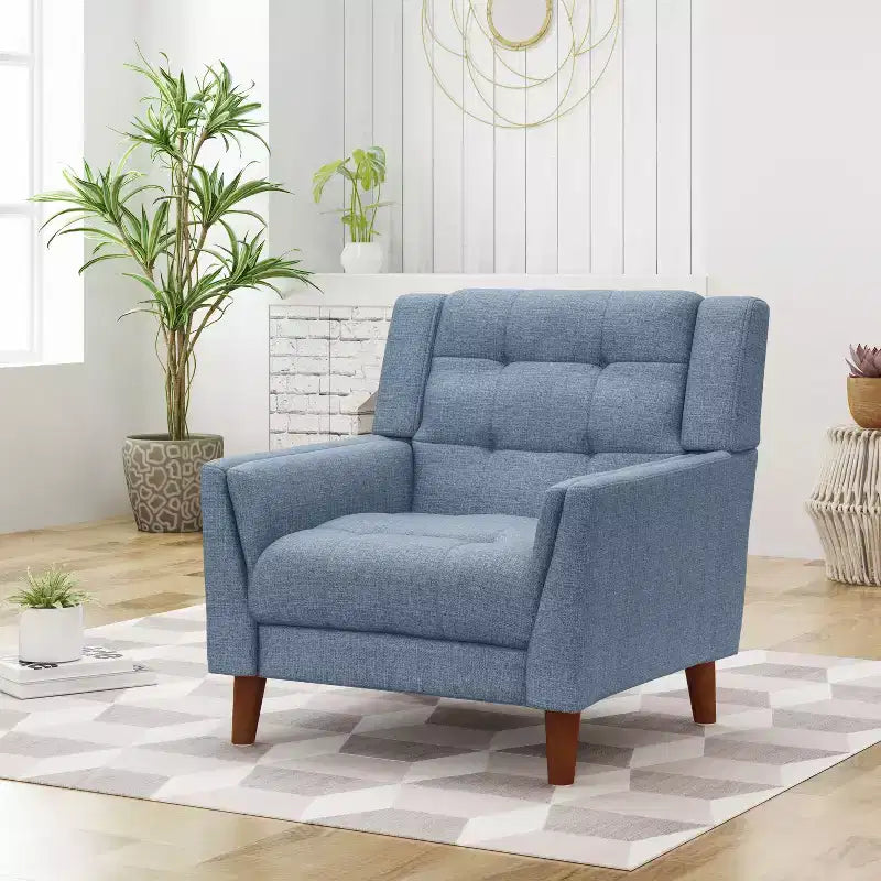 Fauteuil club capitonné style moderne du milieu du siècle