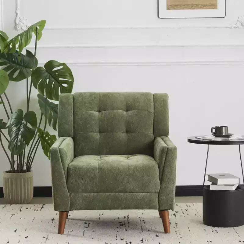 Fauteuil club capitonné style moderne du milieu du siècle