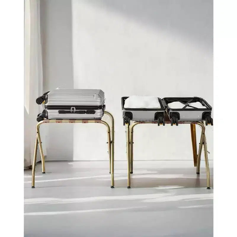 Porte-bagages, porte-valises, support à bagages, cadre en acier pliable, supporte jusqu'à 50 kg, 68,6 x 37,6 x 57,4 cm