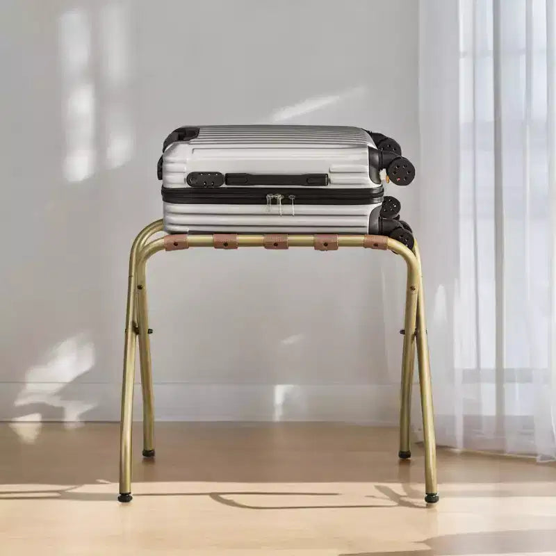 Porte-bagages, porte-valises, support à bagages, cadre en acier pliable, supporte jusqu'à 50 kg, 68,6 x 37,6 x 57,4 cm