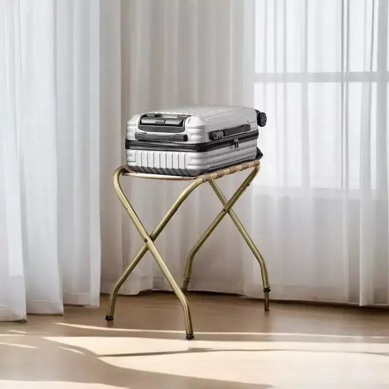Porte-bagages, porte-valises, support à bagages, cadre en acier pliable, supporte jusqu'à 50 kg, 68,6 x 37,6 x 57,4 cm