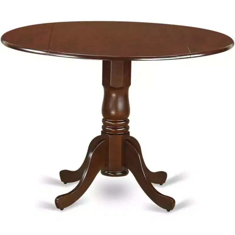 Table à manger en bois d'acacia offrant une texture boisée avec deux rallonges abattantes de 23 cm