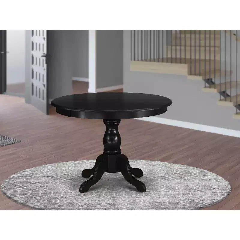 HomeStock Modern Kitchen Table with Table Top Surface and Asian Wood Dining Table Pedestal Legs