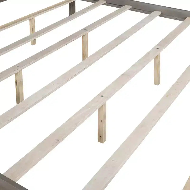Lit à baldaquin king size de style minimaliste avec tête de lit incurvée et pieds de support en bois
