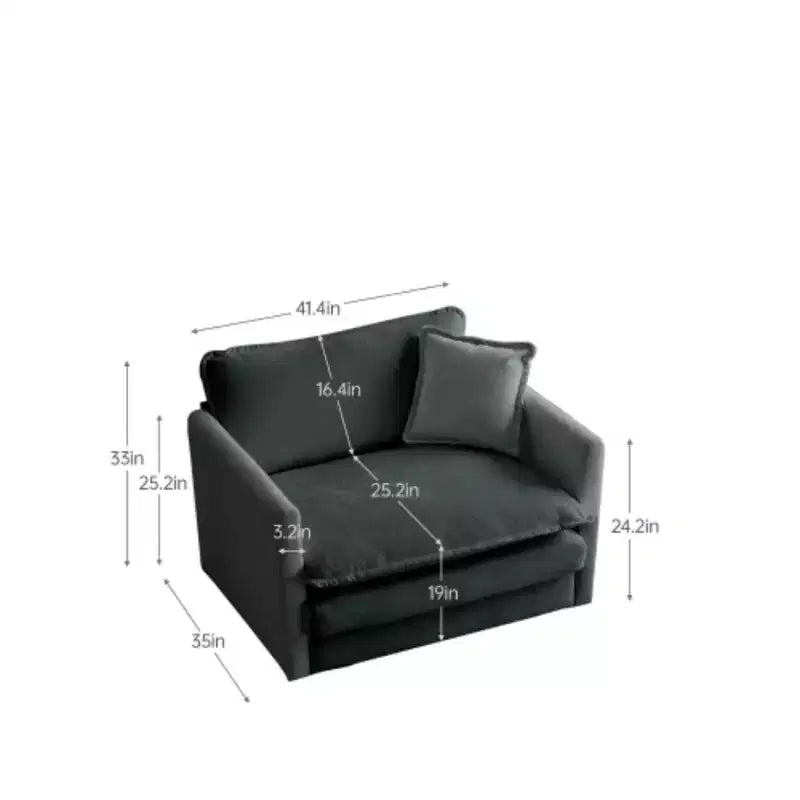 Canapé simple en peluche : Chenille blanche, parfait pour la lecture