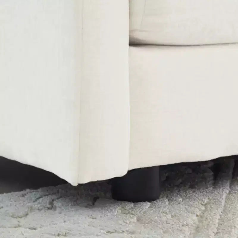 Canapé simple en peluche : Chenille blanche, parfait pour la lecture