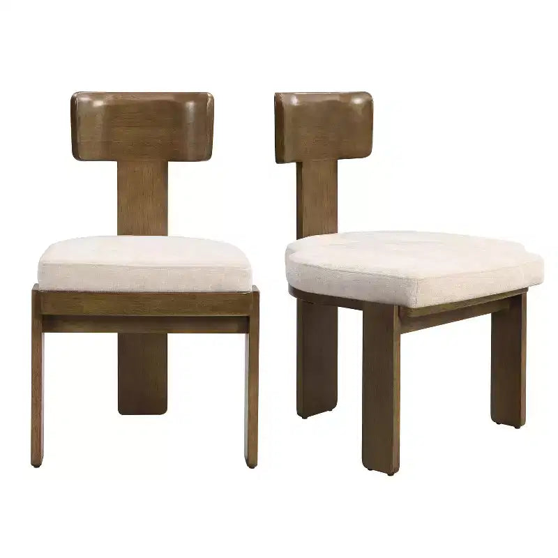 Chaises de salle à manger modernes rembourrées avec cadre en bois d'hévéa massif, chaises d'appoint de style Mid-Century