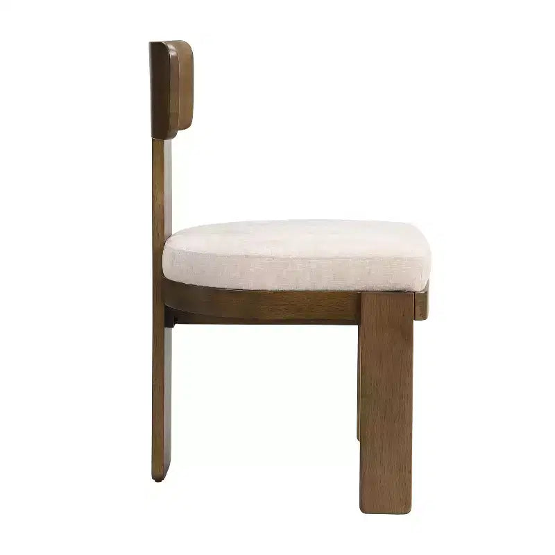 Chaises de salle à manger modernes rembourrées avec cadre en bois d'hévéa massif, chaises d'appoint de style Mid-Century