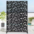 72 H47W Dovelina Black Metal Planter Box with Trellis Privacy Screen for Caf Patio,Garden & Balconies