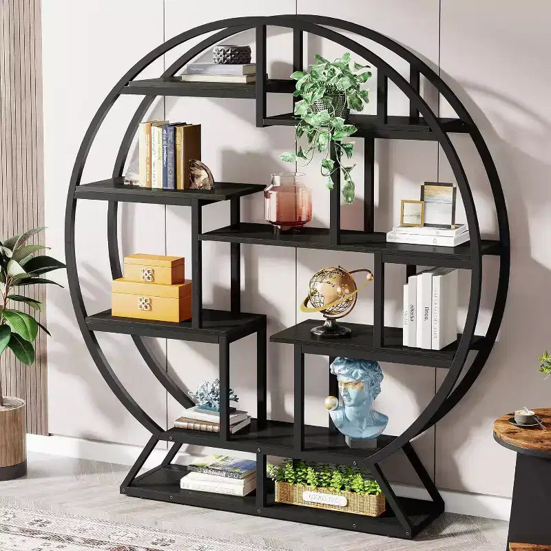 Étagère de 158 cm, Étagères Rondes Bibliothèque Étagère