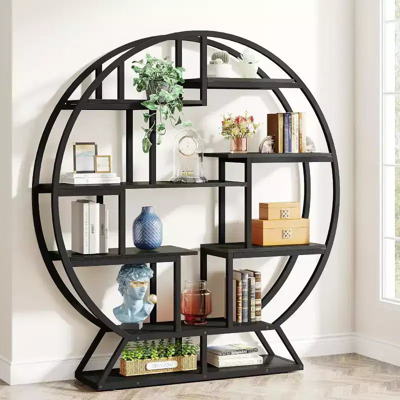 Étagère de 158 cm, Étagères Rondes Bibliothèque Étagère