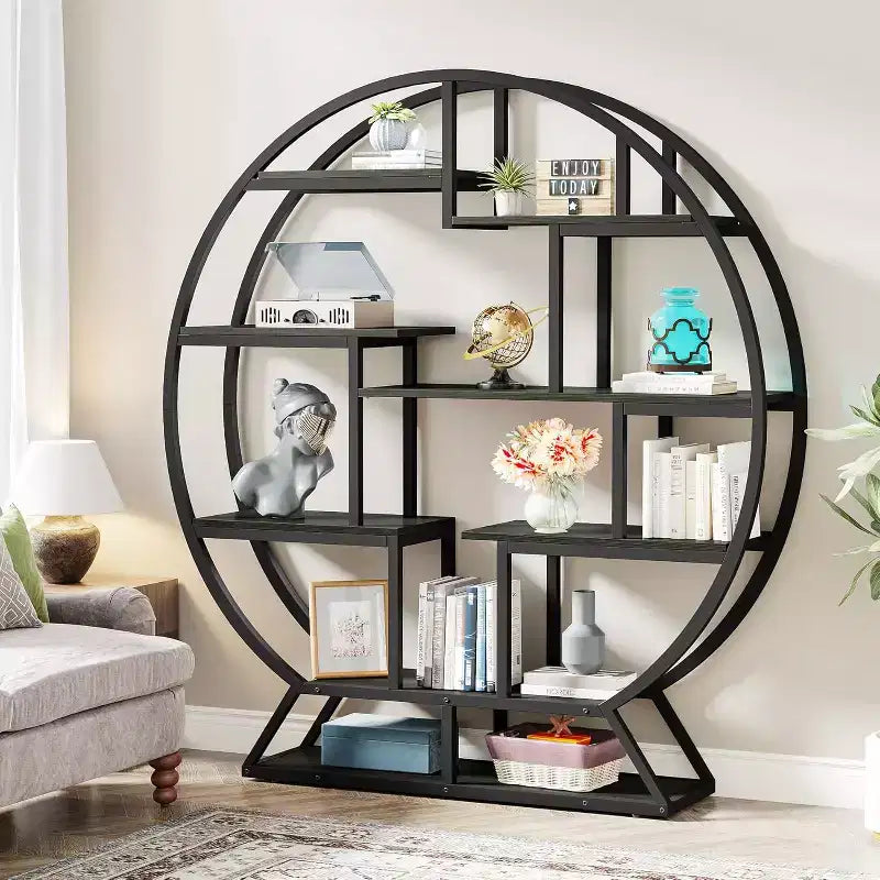 Étagère de 158 cm, Étagères Rondes Bibliothèque Étagère