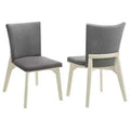 GDFStudio Astrid Upholstered Fabric and Wood Dining Chairs (Set of 2)