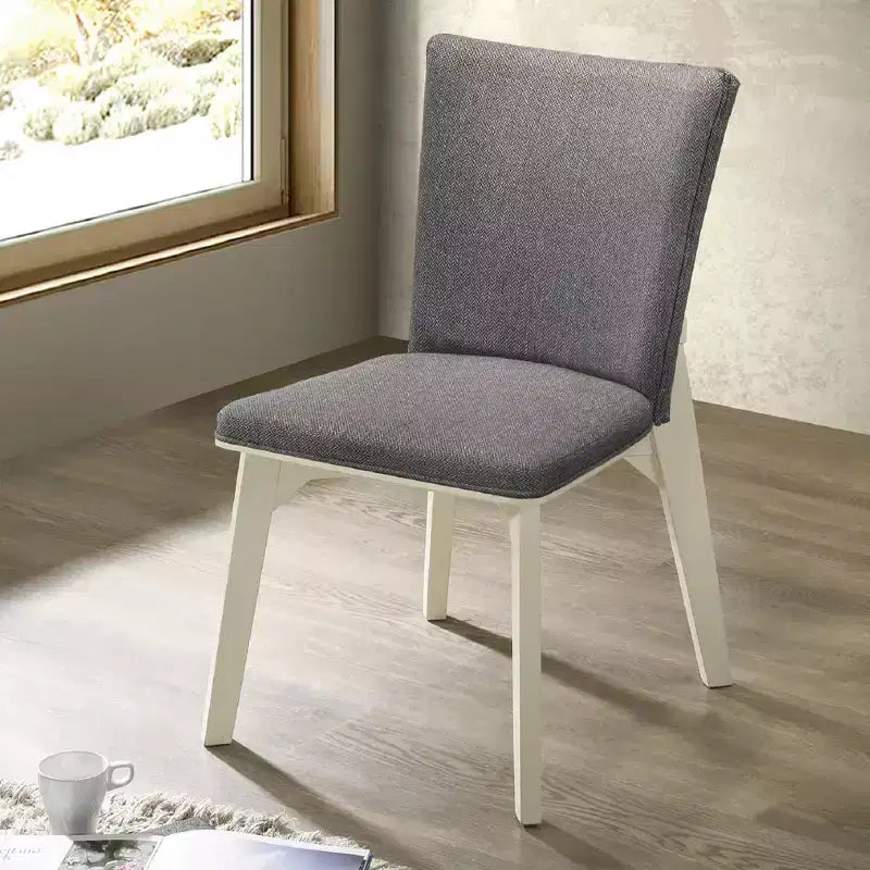 Chaises de salle à manger en tissu rembourré et en bois