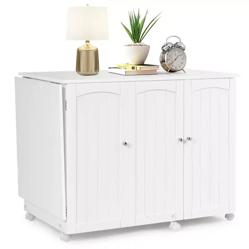 Meuble de couture pliable avec étagères de rangement, chariot à roulettes pour travaux manuels, grand modèle