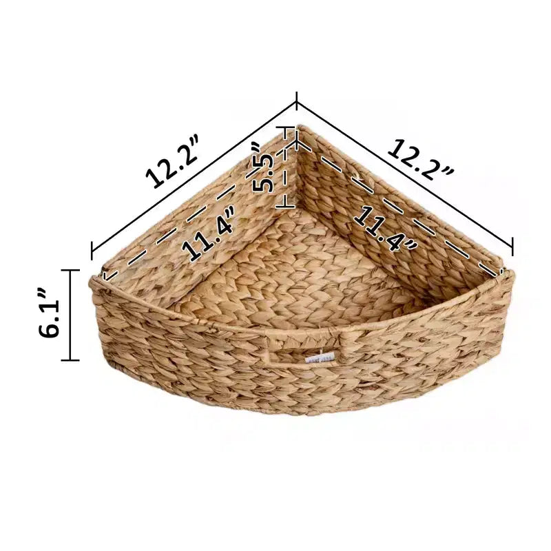 Table d'appoint d'angle à 4 niveaux avec 4 paniers en osier