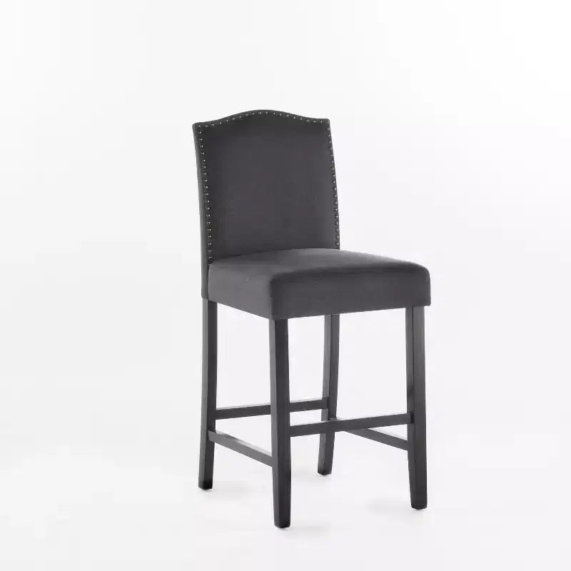 Tabourets de bar et de comptoir rembourrés Chaises de salle à manger Tabourets de cuisine de pub avec garniture cloutée, vintage et antique, gris/marron