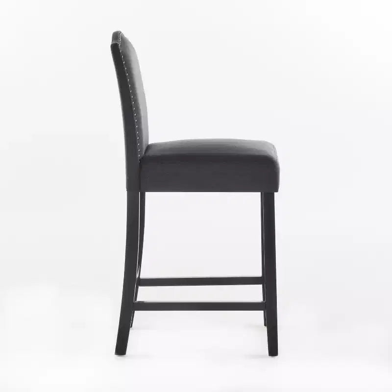 Tabourets de bar et de comptoir rembourrés Chaises de salle à manger Tabourets de cuisine de pub avec garniture cloutée, vintage et antique, gris/marron