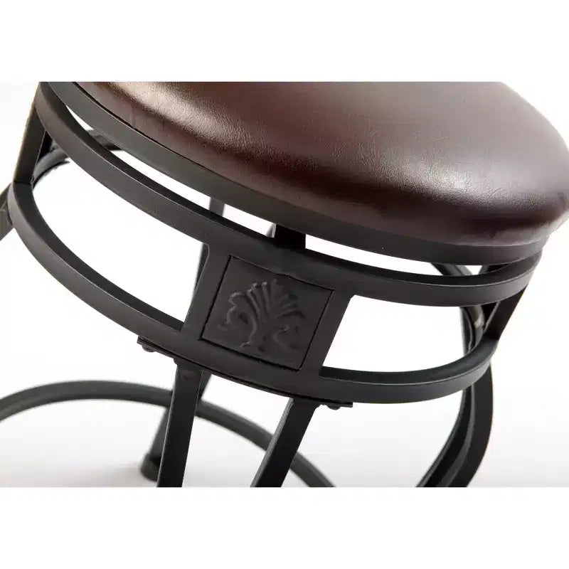 Tabouret de bar pivotant en métal de hauteur comptoir de cuisine avec siège en similicuir rembourré, 24 pouces, noir