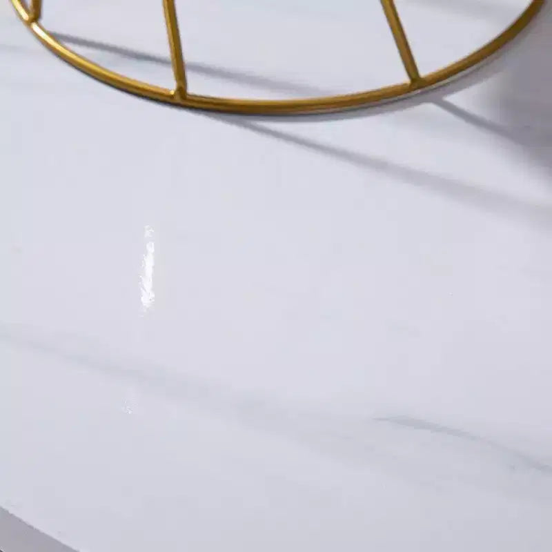 Table d'appoint ronde simple en marbre blanc