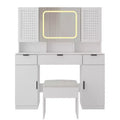 Karl Home | White Makeup Vanity Table Set with Led Lights