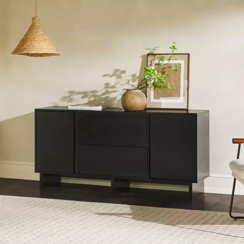 GDFStudio Sophy Modern Wood 63 Sideboard with Adjustable Shelf and Drawer