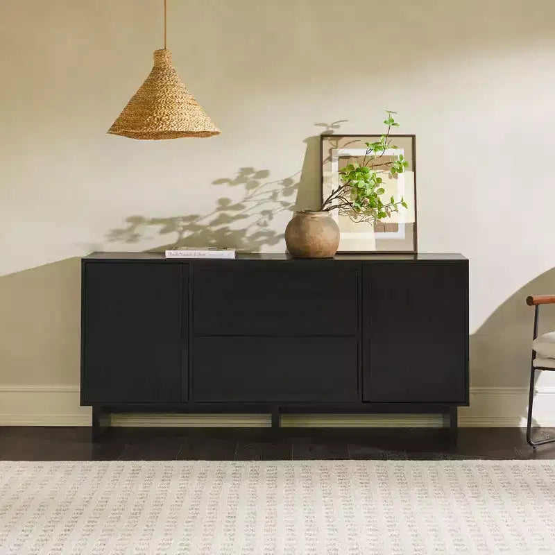 Bahut moderne en bois avec étagère réglable et tiroir